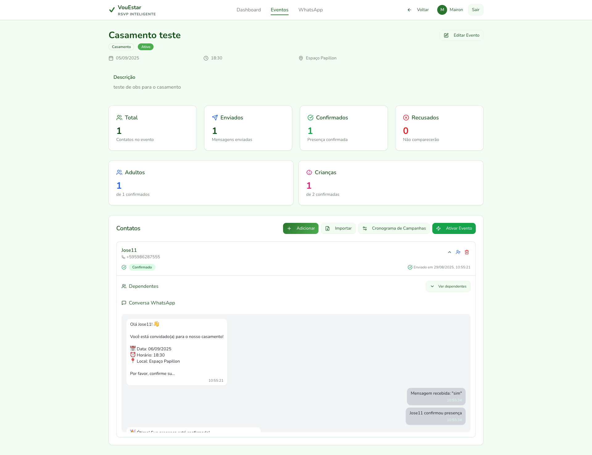 Gerenciamento de Evento Desktop